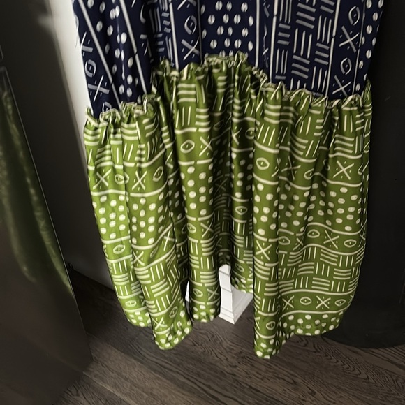 Vintage V NECK urban printed SILK Maxi Dress Kaftan - Picture 6 of 14